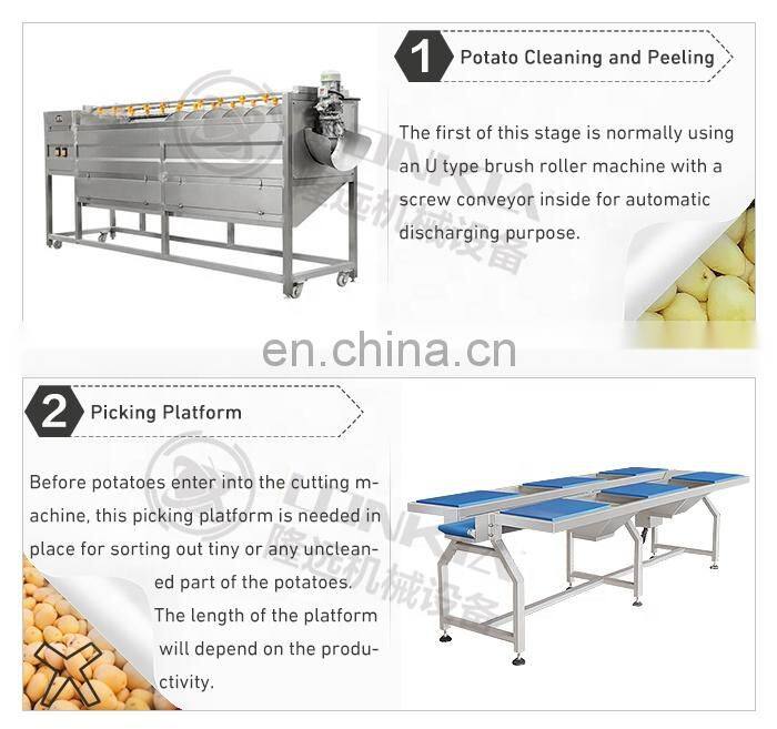 500kg/1000kg Fully Automatic potato chips Making Machine Frozen French Fries Production Line