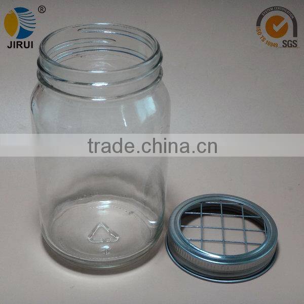 70mm silver metal lug cap with Steel-Wire mesh sieve for manson jar
