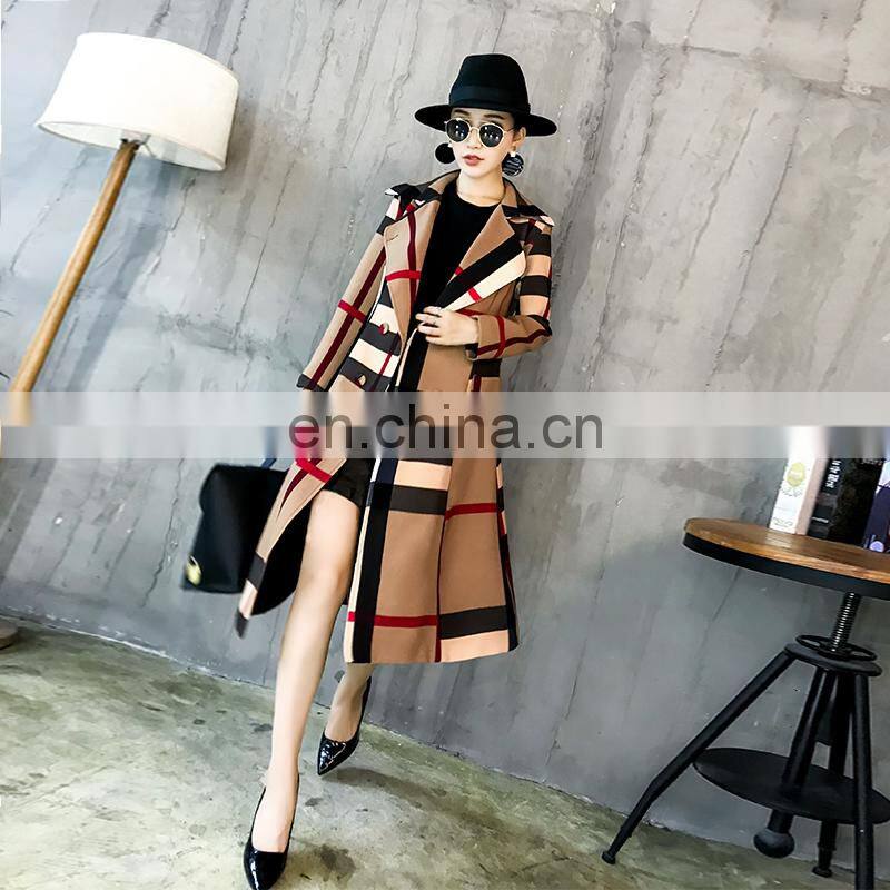 custom brandHot Selling In Stock Amazon Style Hot Sale High Quality New Color Matching Autumn Fashion Long Elegant Women Coat
