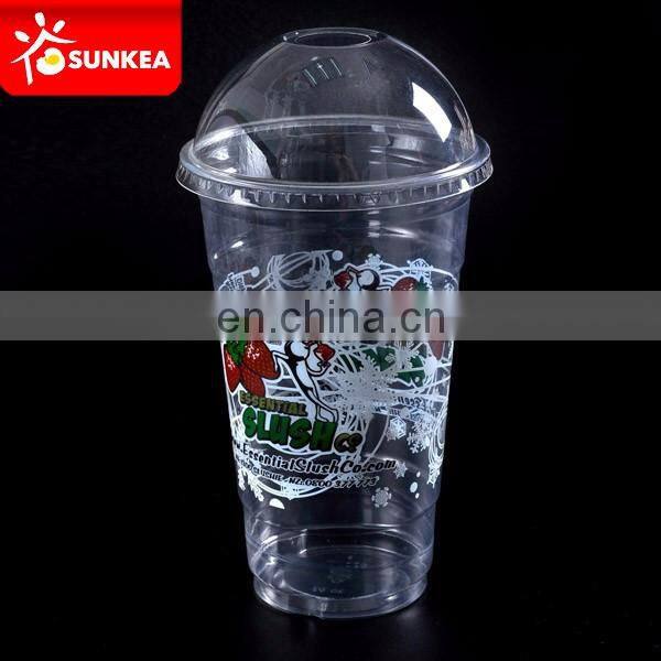 Disposable custom plastic cup with swirly straw for milk shake