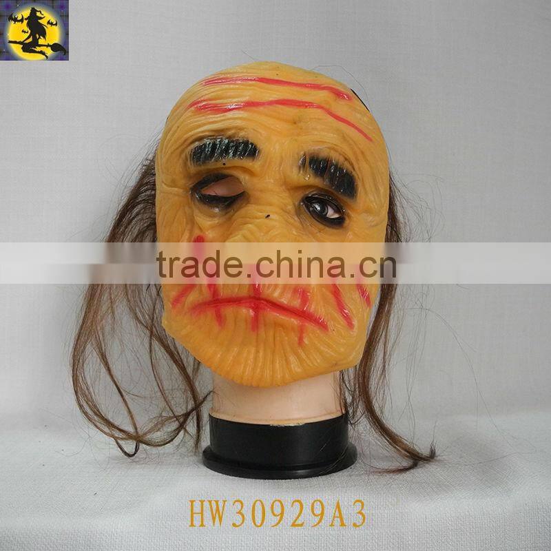 White Latex Masks of Terror with Hair