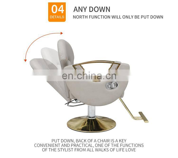 Barber Shop Furniture Comfortable new design durable material gold barber chair