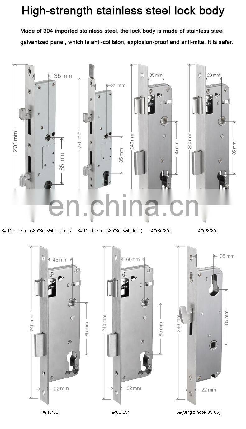 wifi attendance multi-point numeric top security aluminium handle electrical panel digital lock for sliding door bolt lock