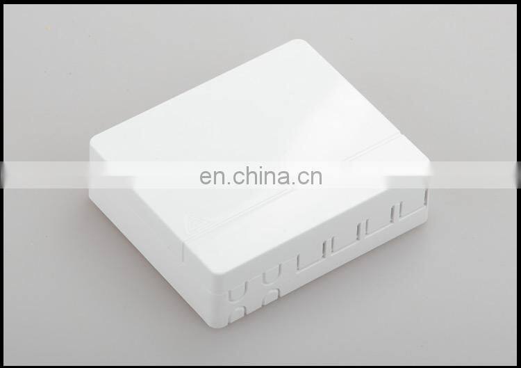 Indoor white ABS fiber optic 2F 4F wall outlet