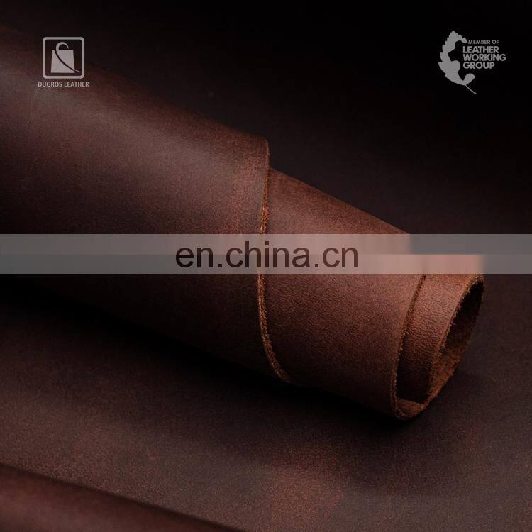 22 Sqft Size Full Grain Natural, Vintage, Oil/Waxed Surface Vegetable Tanned Genuine Leather for Sale