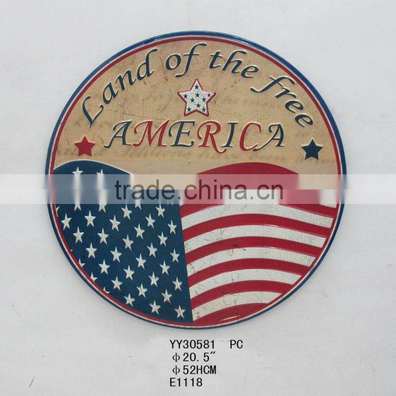 wave shape USA flag metal wall arts