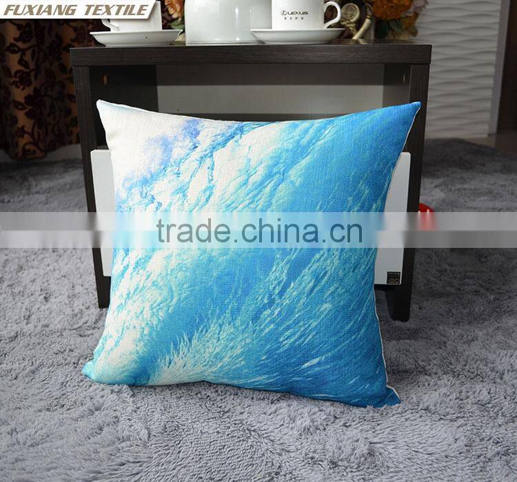 faux linen digital print pillow sea pillow