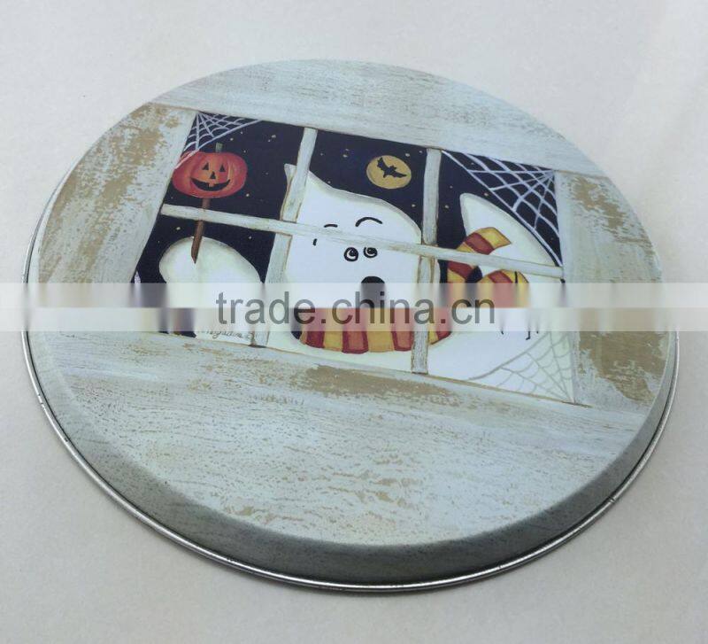 Chinese factory directly round tin tray/metal tin tray for serving/metal tray