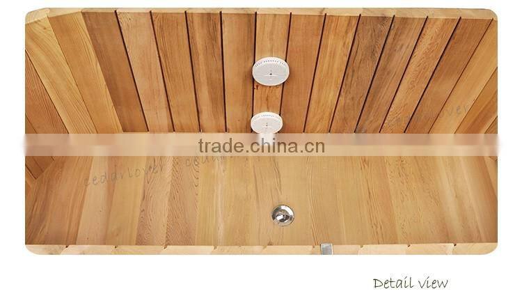Hot sale beautiful indoor wood bathtub fired hot sauna spa tub