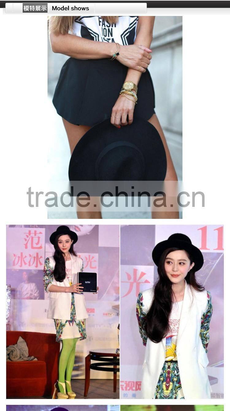 Large Brim Ribbon Fixed Man Women Stage Performance Fedora Jaz Hat