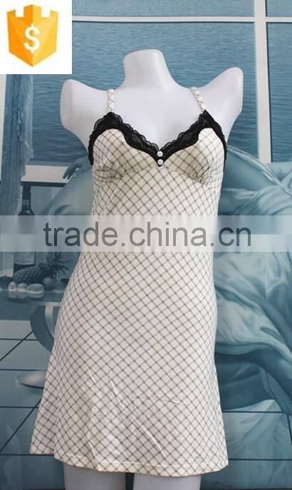 Simple style Low black lace necktie nighty dress/shapewear