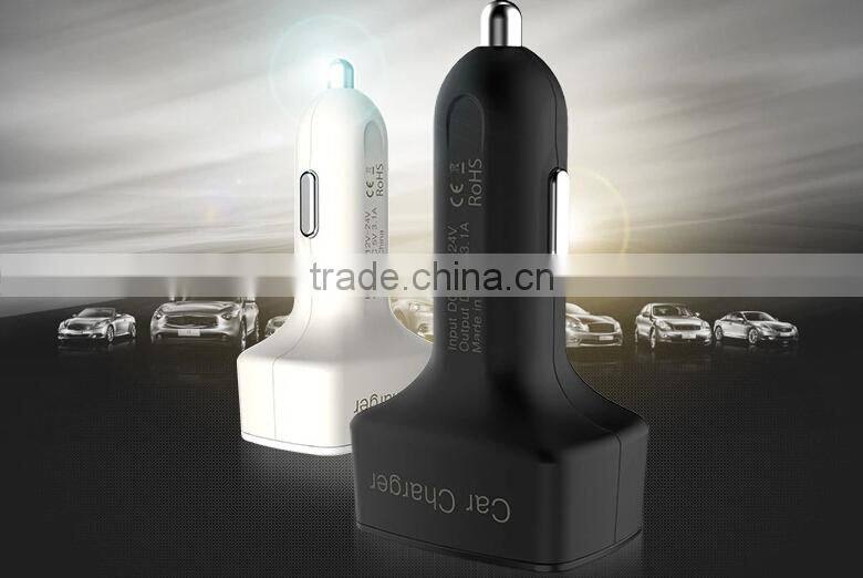 High Quality promotional Car USB Charger for ipad 3 for iPhone 4G/4S For iPod, Dual USB Car Charger