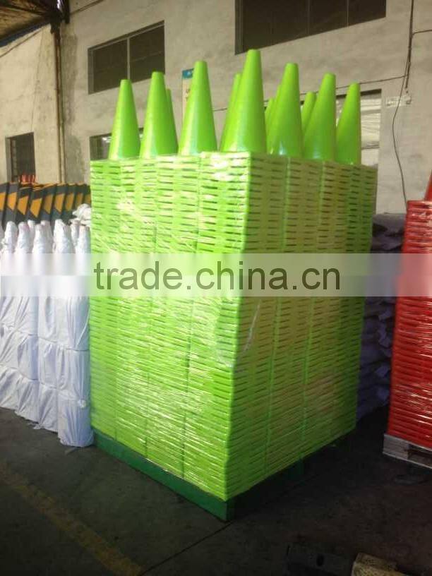 18" Lime Green Orange Colored Traffic Safety Cone Used PVC Traffic Cones
