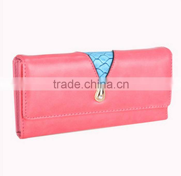 Fashion bright pu lady long wallet