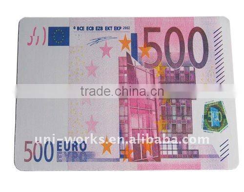 Natural rubber money computer mousepad