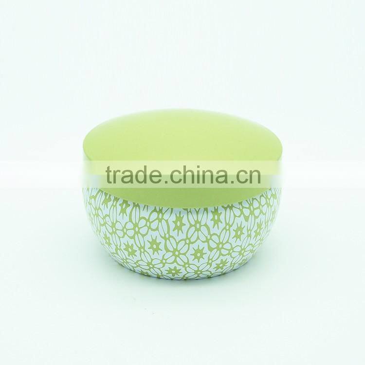 scented soybean wax candle in tin box with metal lid