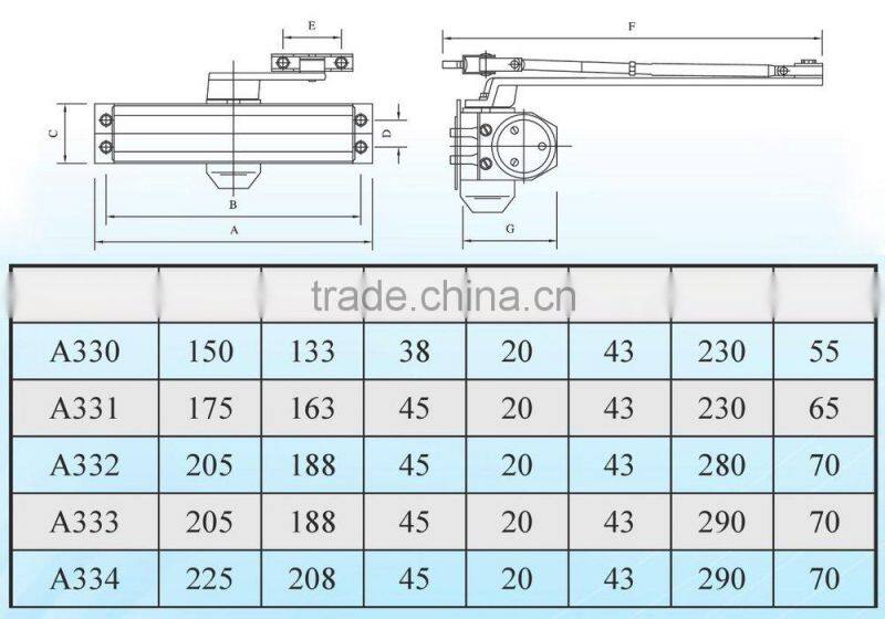 Light Duty Cheap Hydraulic Door Closer