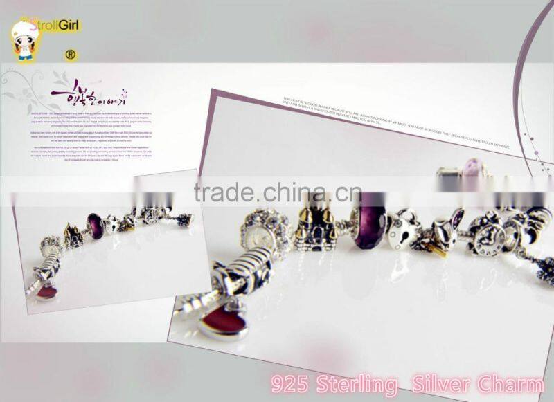 Authentic Sterling Silver Murano Sea Glass Bead solid sterling silver beads