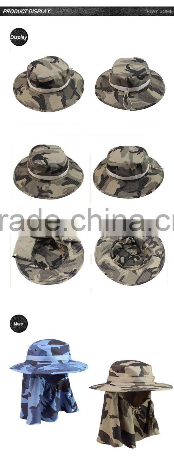 Customized face mask fishing wholesale blue camo bucket hat