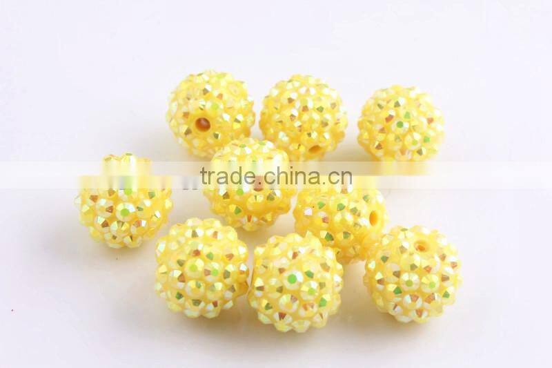 Pink AB Color Resin Rhinestone Ball Beads for Chunky Necklace Jewelry, Custom Design Accept Wholesales Cheap 10mm to 40mm