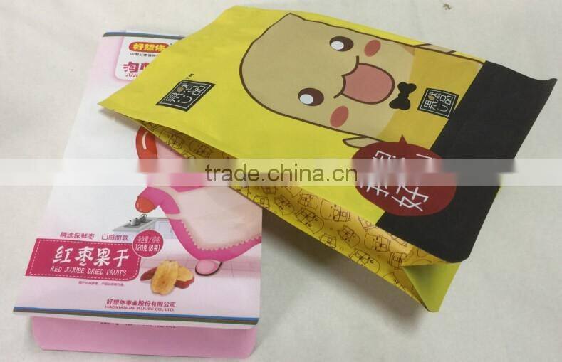 Box Bottom Plastic Bags For Nuts Fruits Packing