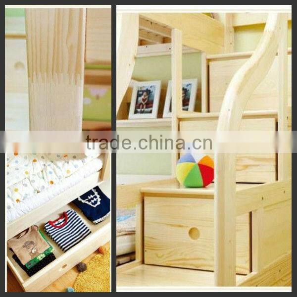 kids double deck bed of 100% solid pine wood
