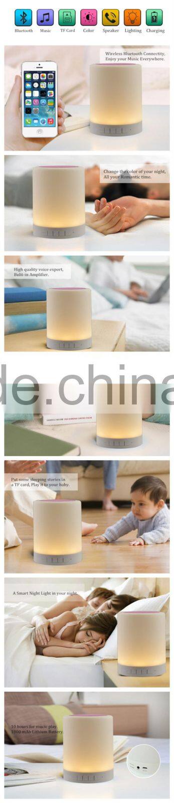 Magic Touch Sensor Lamp Mini Portable Bluetooth Wireless Speaker For Sauna