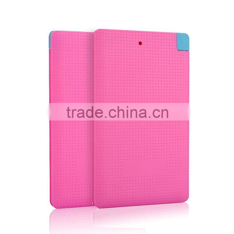 cheap price colorful 4000mah credit card size power bank