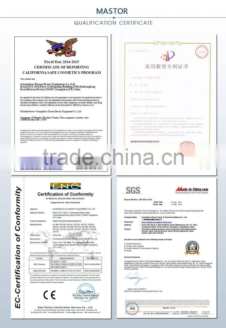 MASTOR professional permanent makeup traval suitcase with LED light