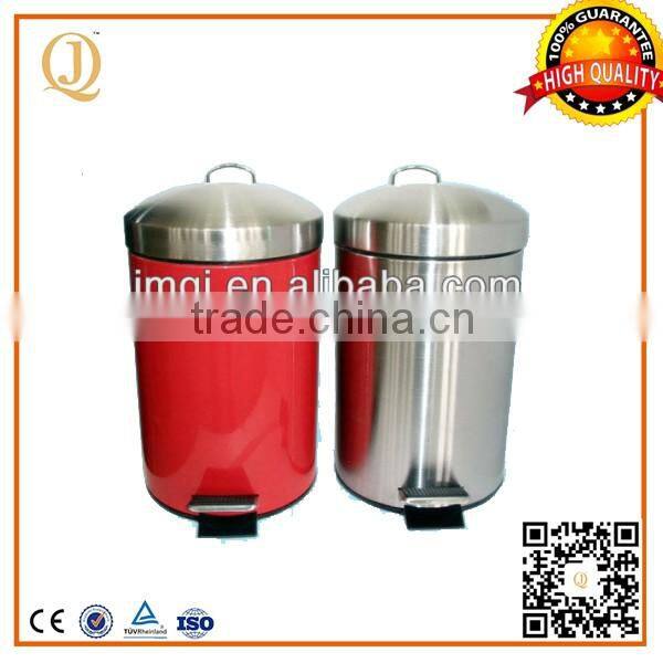 flat lid powder coated finished soft close steel trash can