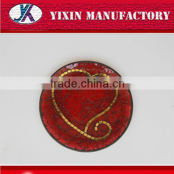 Home deco craft golden and silver msoaic glass gold charger plates /Mosaic plate for home&wedding decoration11/Glass mosaic