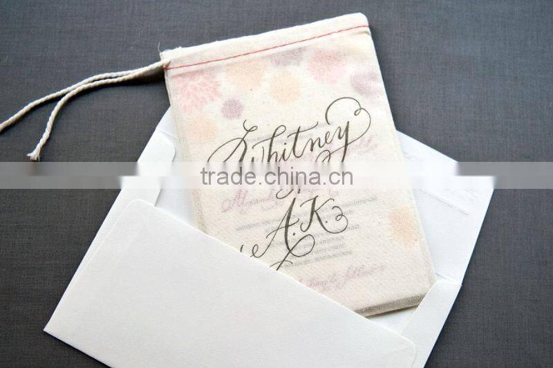 Event invitation fabric bag