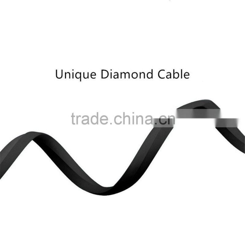 2016 TPE material and Zinc Alloy mobile phone usb charger cable for electronics device