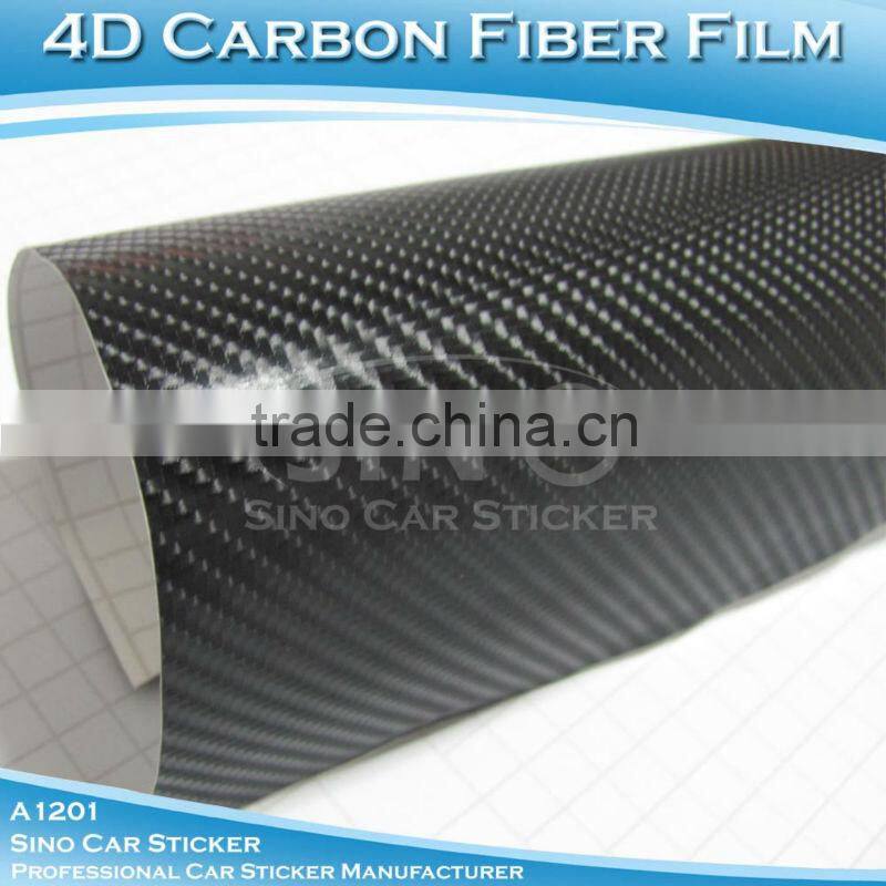 Glossy Grey 4D Carbon Fiber Vinyl Car Stickeres1.52x30M