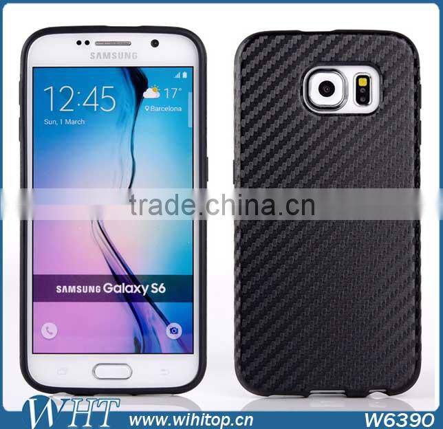 Wholesale Grain Carbon TPU Case Protective Case Cover For Samsung Galaxy S6