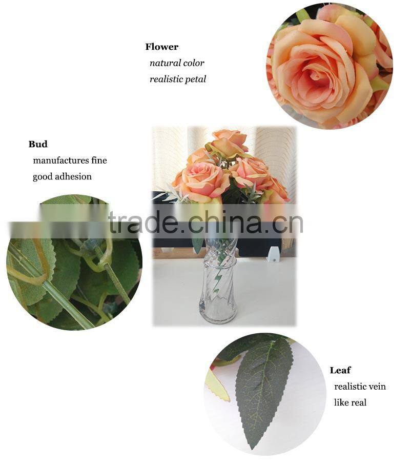 high quality artificial rose yellow bouquet