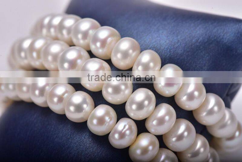 near round fresh water pearl bracelet YSB004 three layer fine jewery
