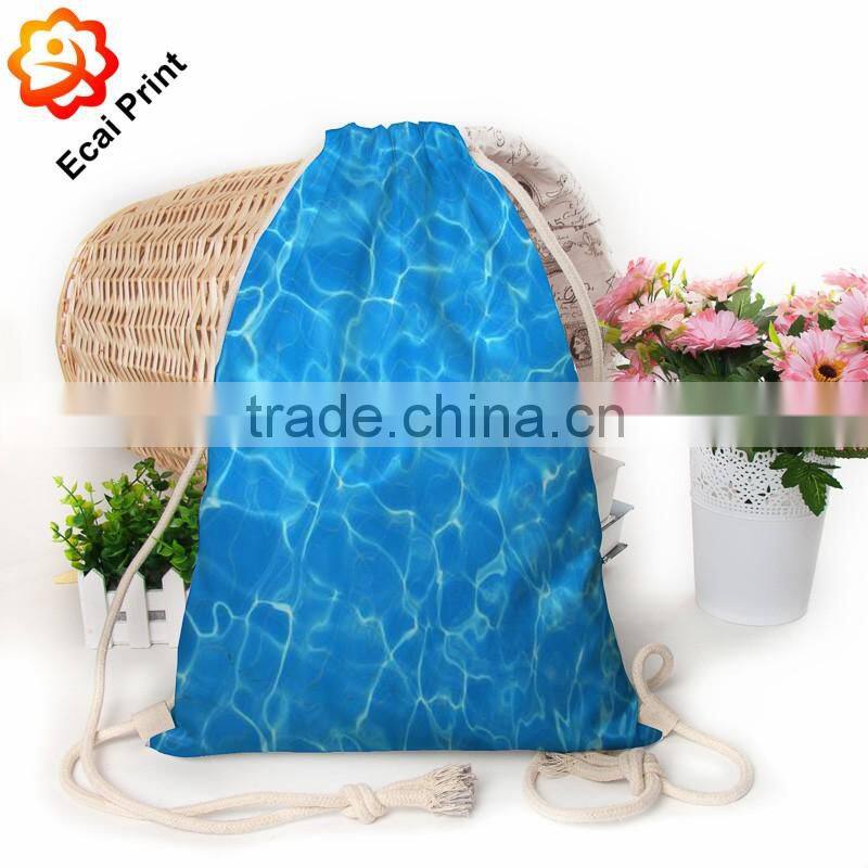 2016 hot sale custom made sublimation drawstring travel bag