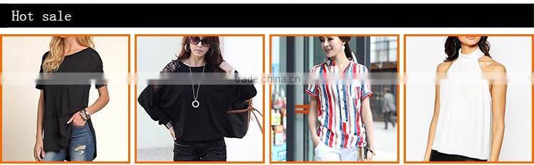 Women latest fashion blouse design chiffion draped wrap blouse 2015