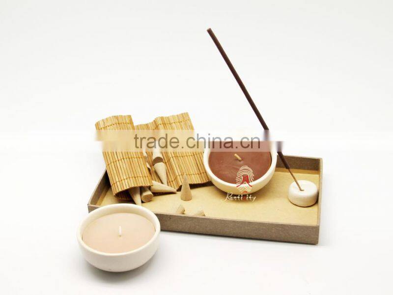 Holiday scented candle set with ceramic bowl