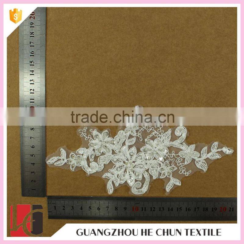 HC-2679-1 Hechun New Design Hook Line Beaded Lace Applique for Dress
