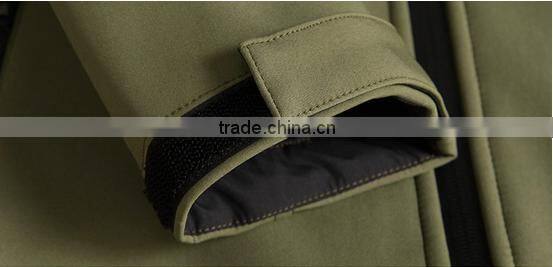 Custom men sofeshell jackets with hat