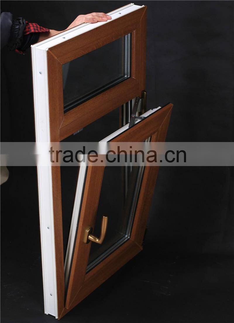 2016 Hot Selling Design upvc window manufacturers producing tilt and turn widnow villa upvc top hung casement window