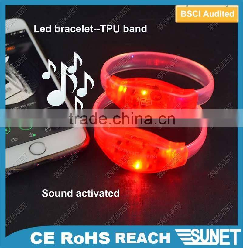 Hot promotion product custom logo TPU LED wristband Motion Sensor