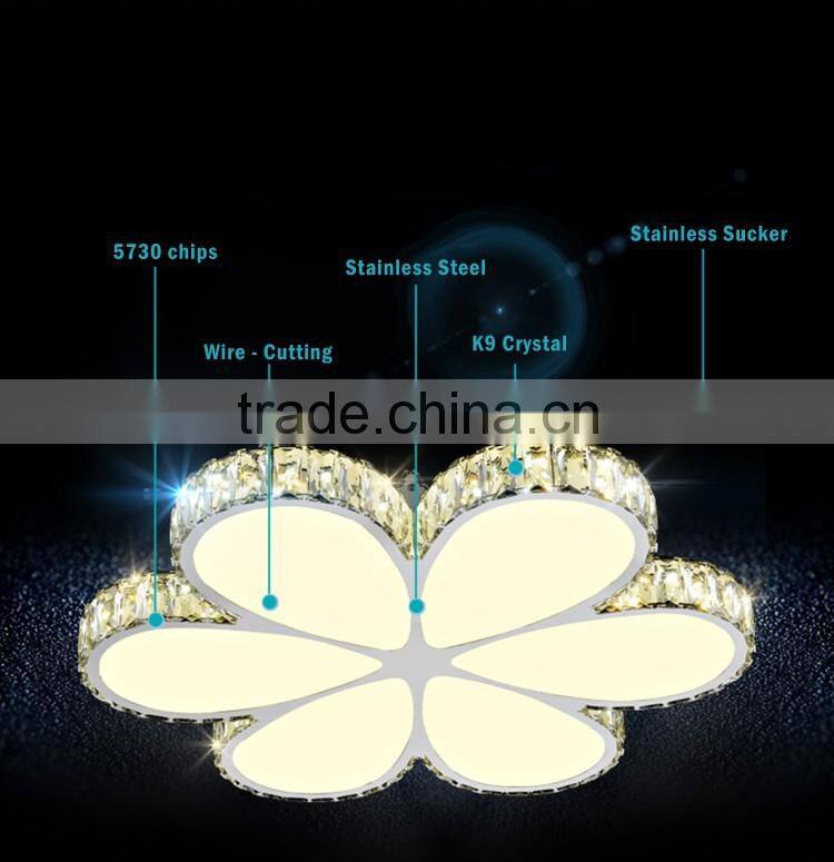 High Brightness SMD5730 Flower Ceiling Light K9 Crystal Decorative Ceiling Lamp