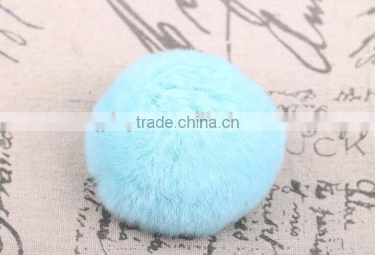 Customize Fashion Colorful Fluffy Ball Keychain / Rex Rabbit Fur Ball
