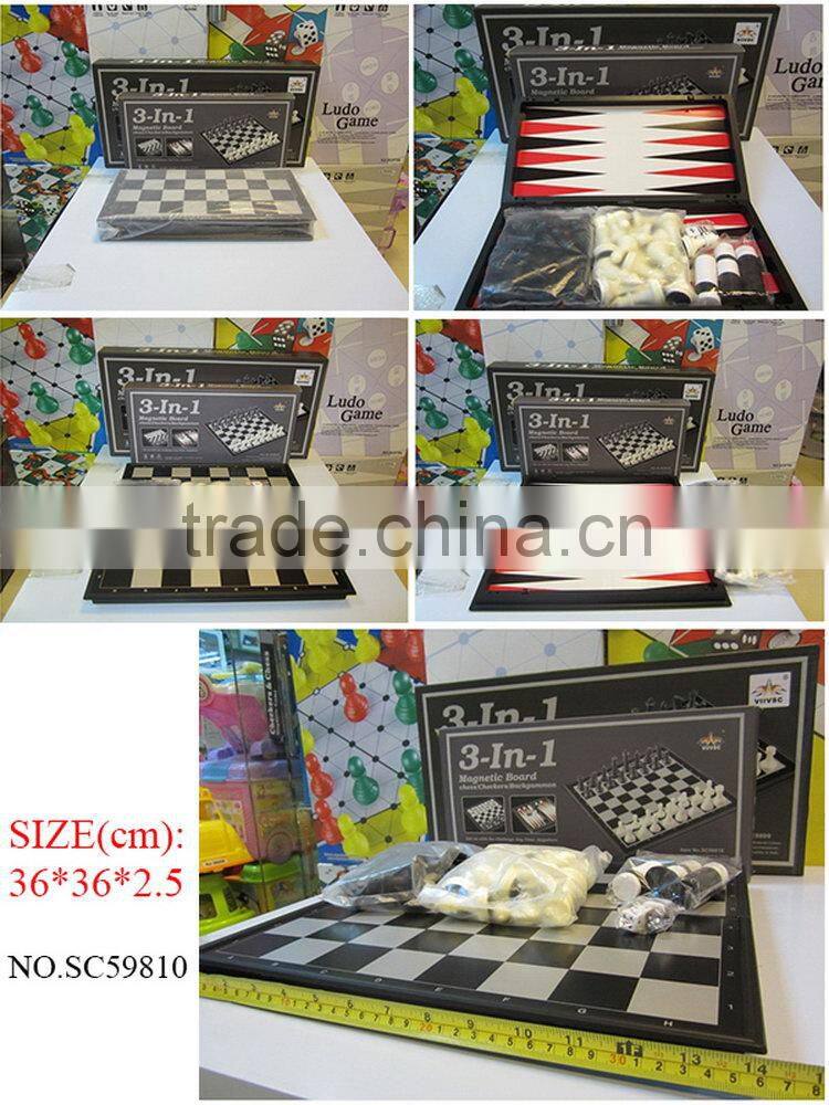 Chess Checkers Backgammon magnetic game for adult