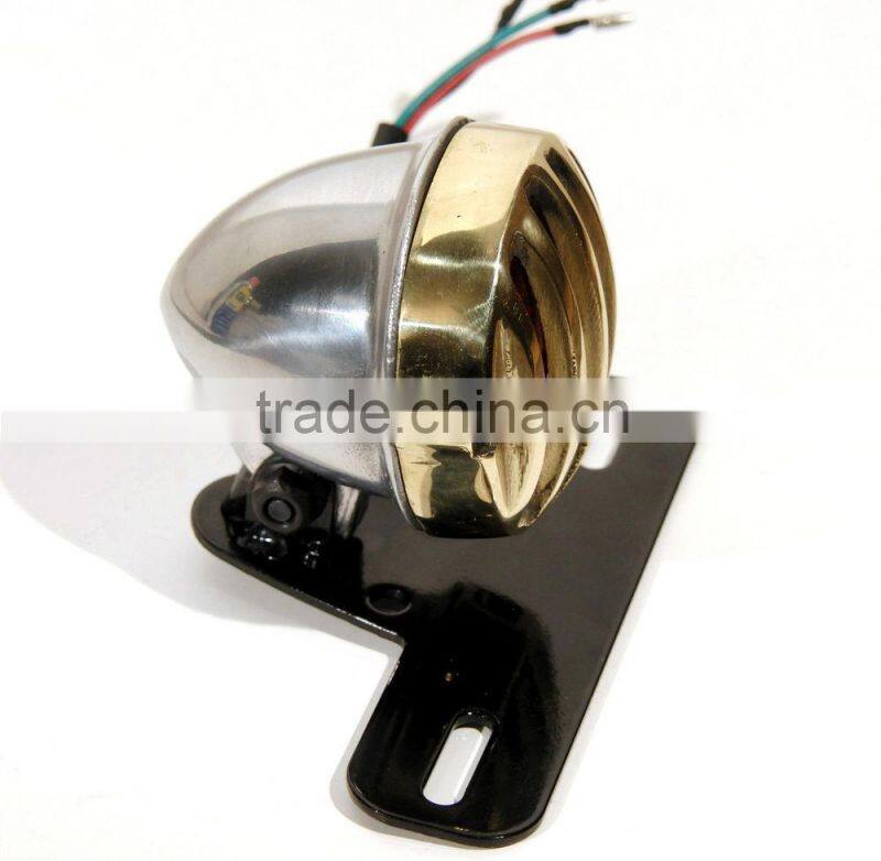 Motorcycle LED Custom Vintage Grilled Tail light Brake Lamp For Harley, Chopper, Bobber