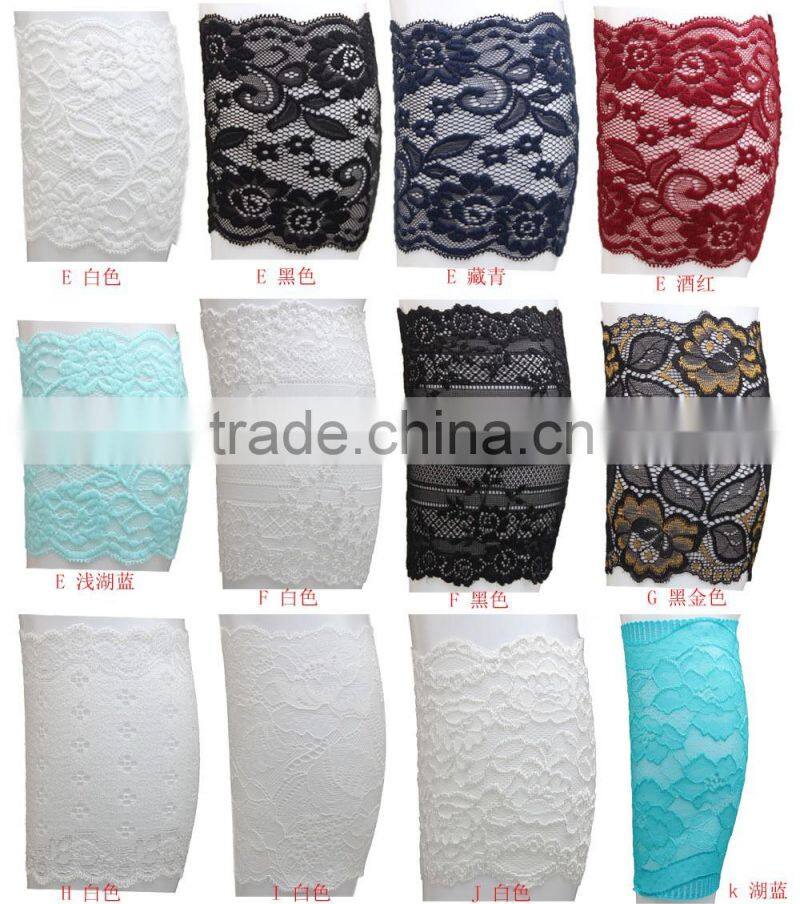 Fashion Crochet Knitted Leg Warmers Boot Cover Lace Trim Legging Sock