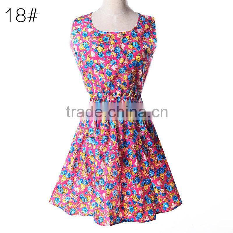 fashion office lady dress 2015 sleeveless beach dress